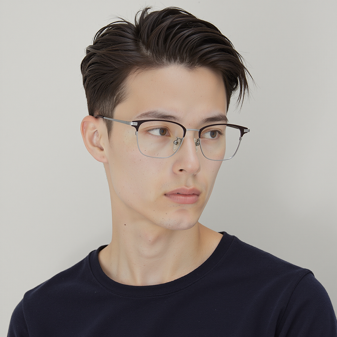 John Jacobs Dark Brown Full Rim Square left side