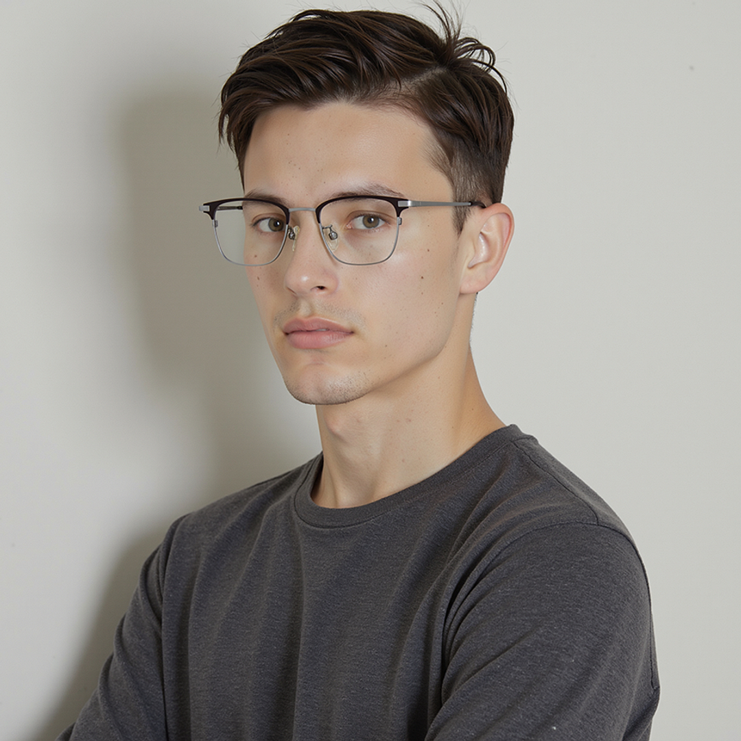 John Jacobs Dark Brown Full Rim Square right side