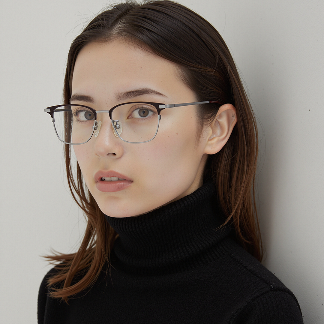 John Jacobs Dark Brown Full Rim Square left side