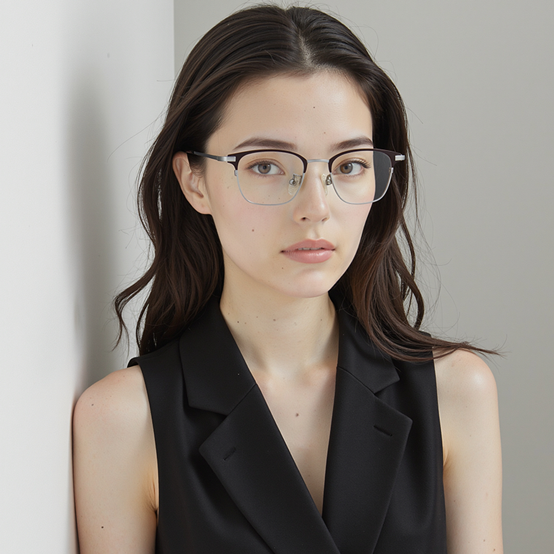 John Jacobs Dark Brown Full Rim Square right side