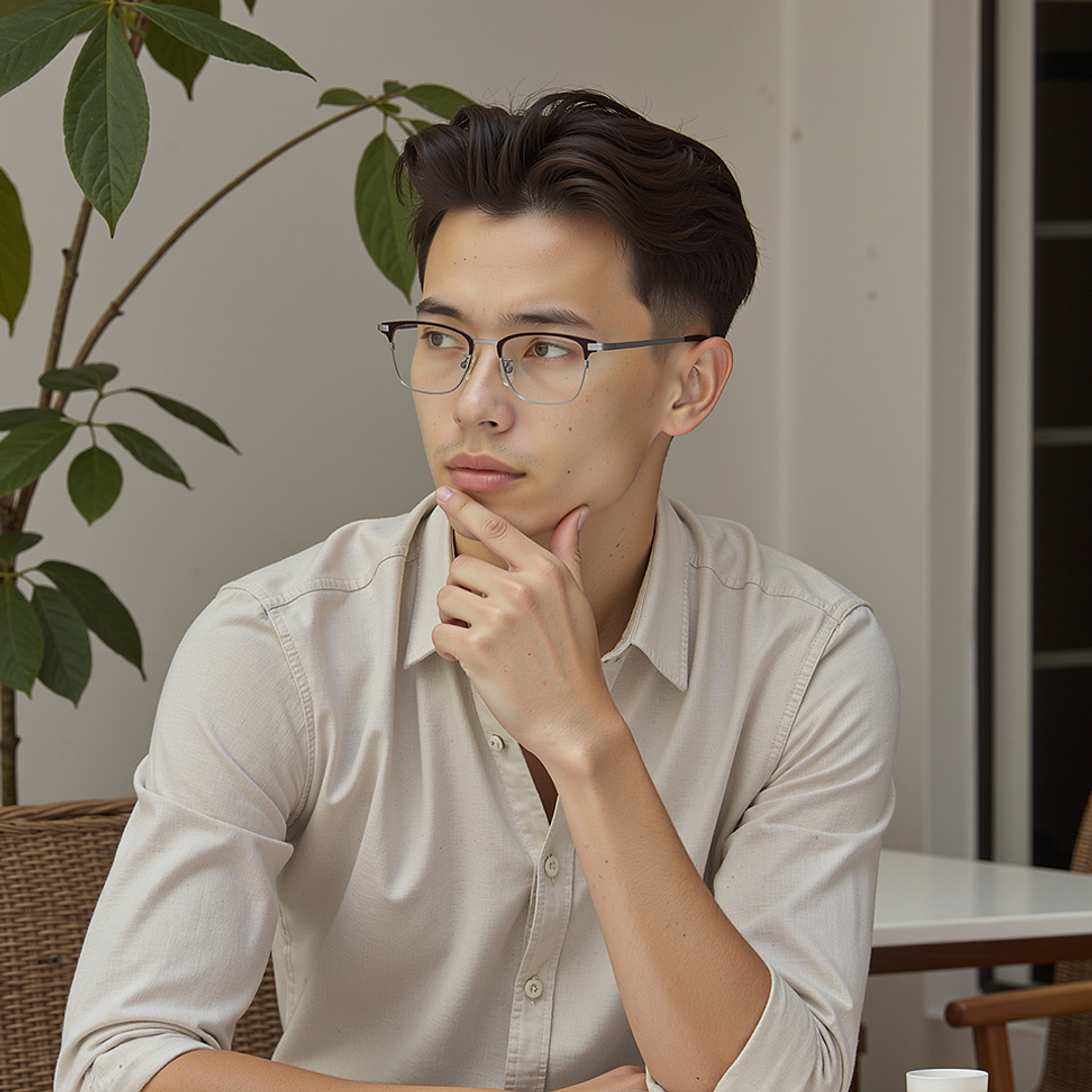 John Jacobs Dark Brown Full Rim Square left side