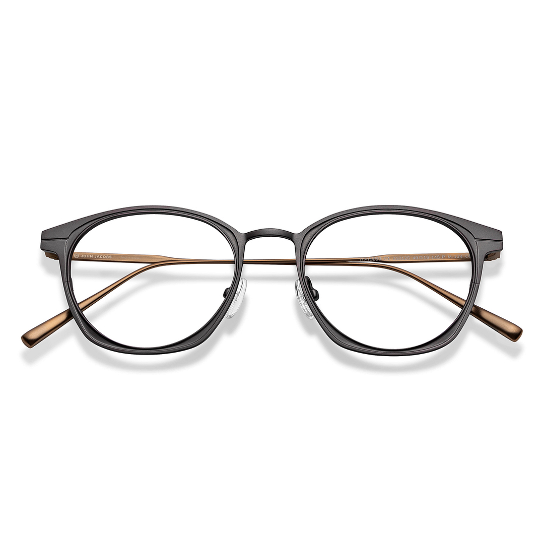 John Jacobs Gunmetal Full Rim Square left side