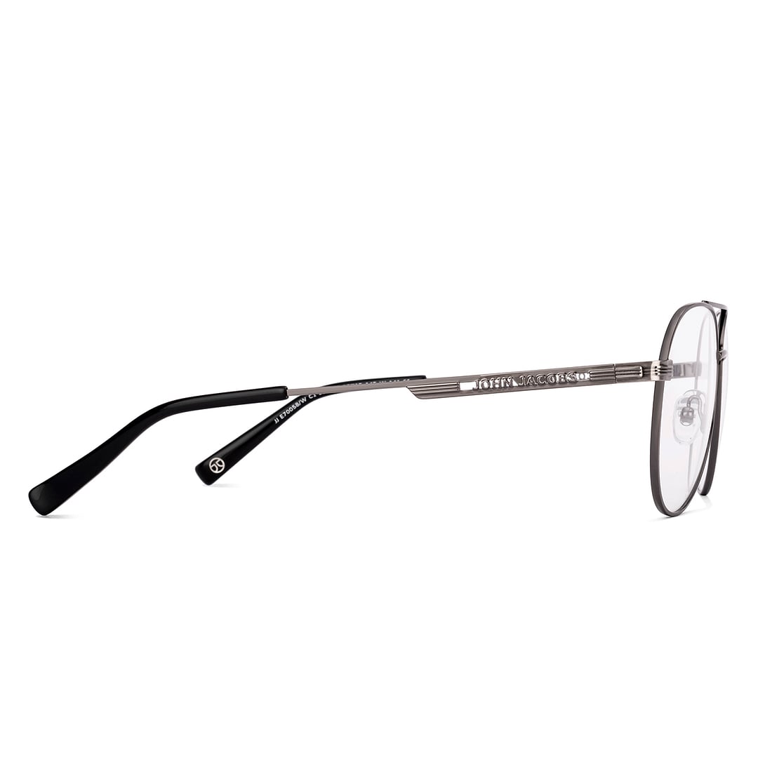 John Jacobs Online Gunmetal Full Rim Aviator left side