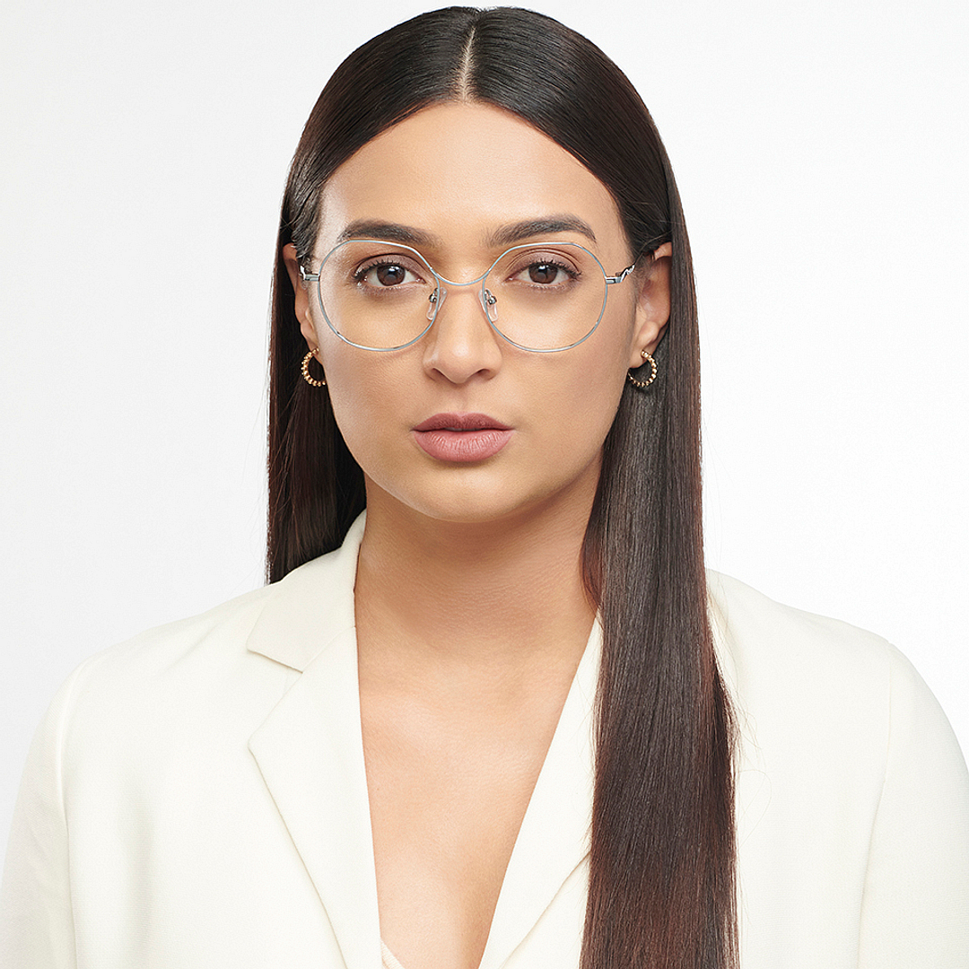 John Jacobs Online Gunmetal Full Rim Geometric right side