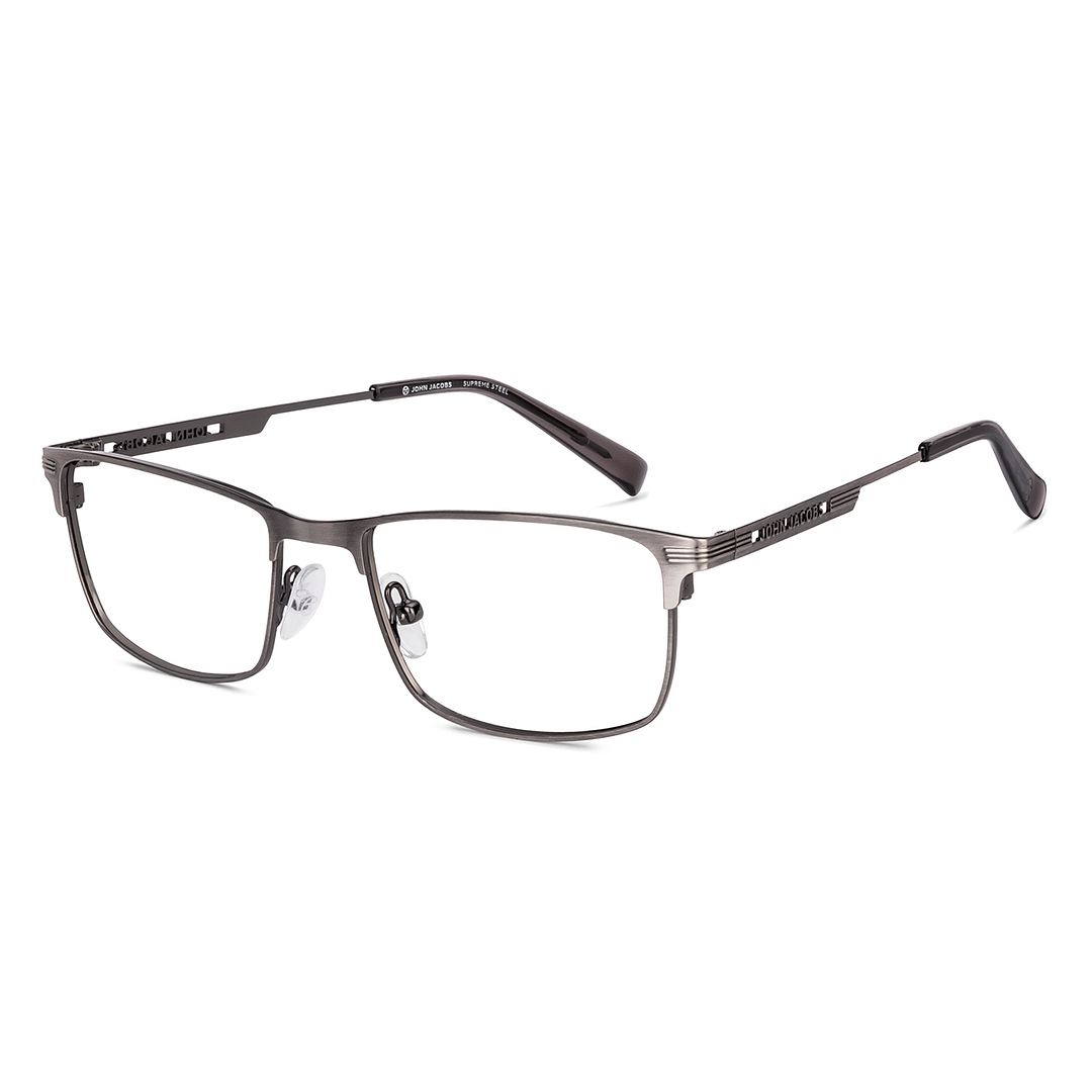John Jacobs Gunmetal Full Rim Rectangle left side
