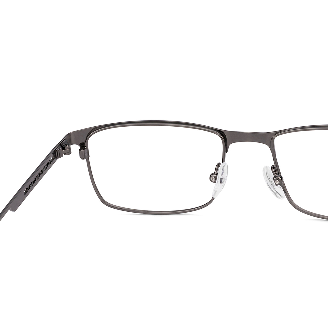 John Jacobs Gunmetal Full Rim Rectangle right side