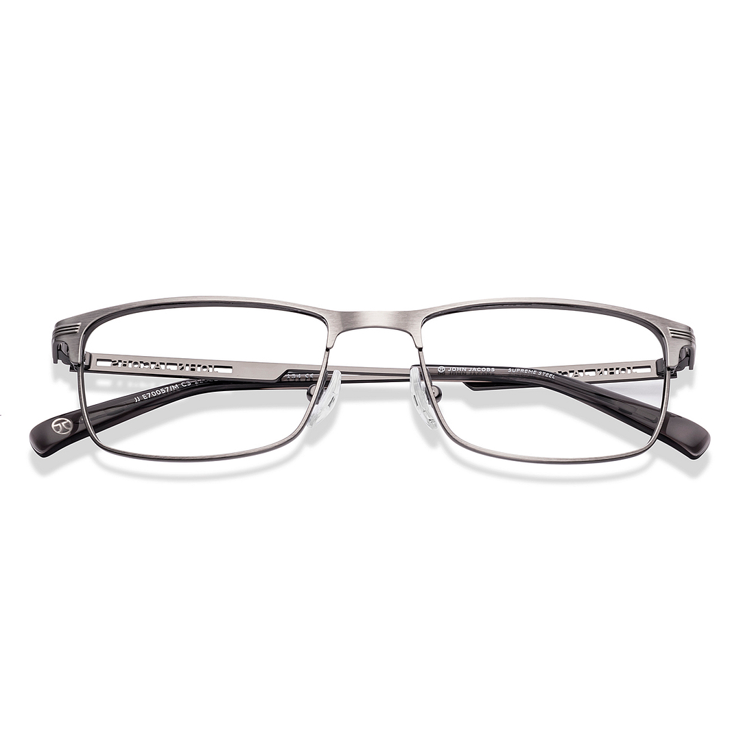 John Jacobs Gunmetal Full Rim Rectangle left side