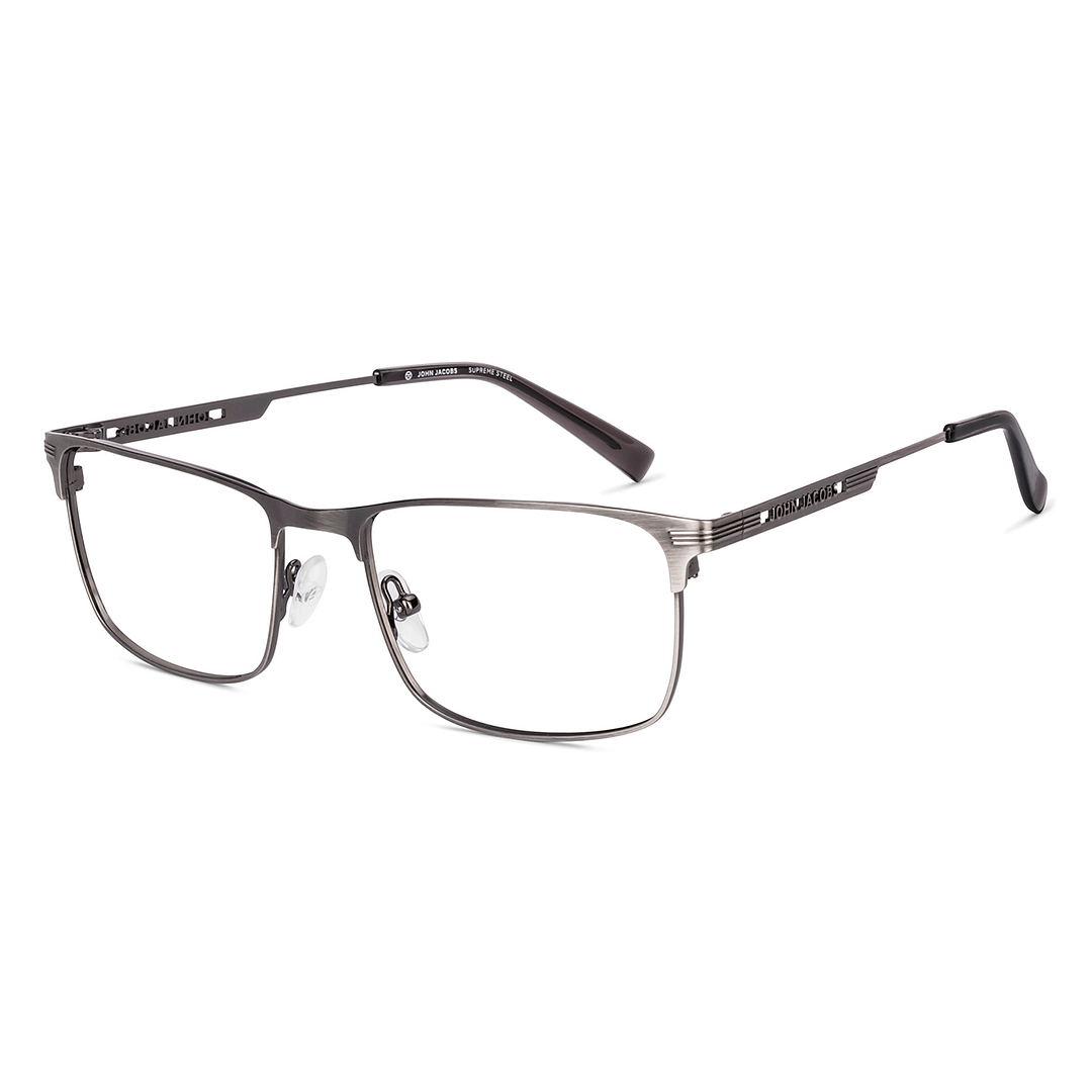 John Jacobs Gunmetal Full Rim Rectangle left side