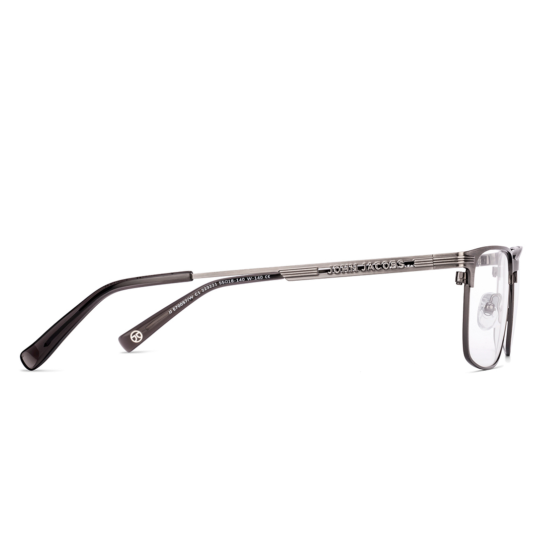 John Jacobs Gunmetal Full Rim Rectangle left side