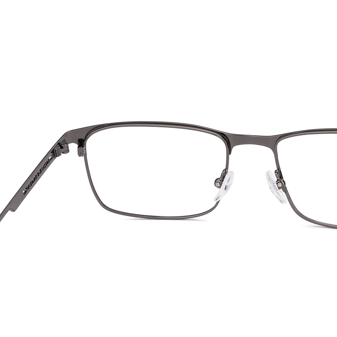 John Jacobs Gunmetal Full Rim Rectangle right side