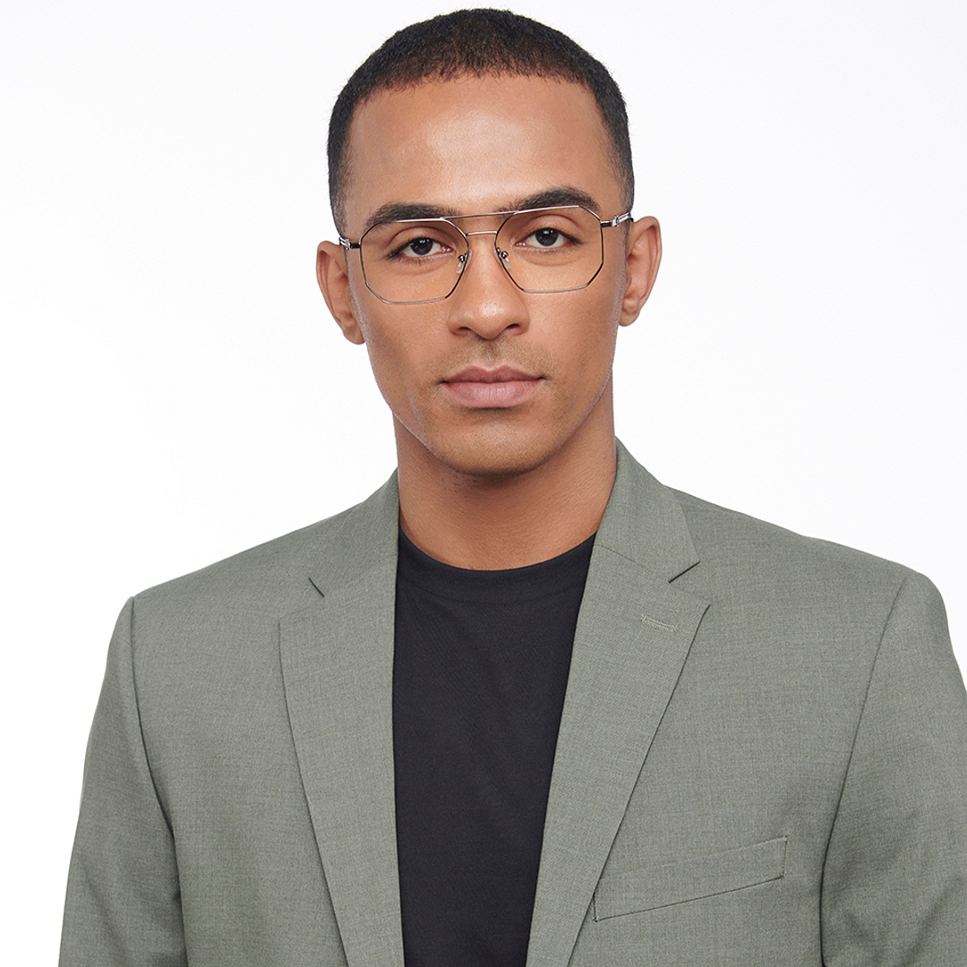 John Jacobs Gunmetal Full Rim Hexagonal right side