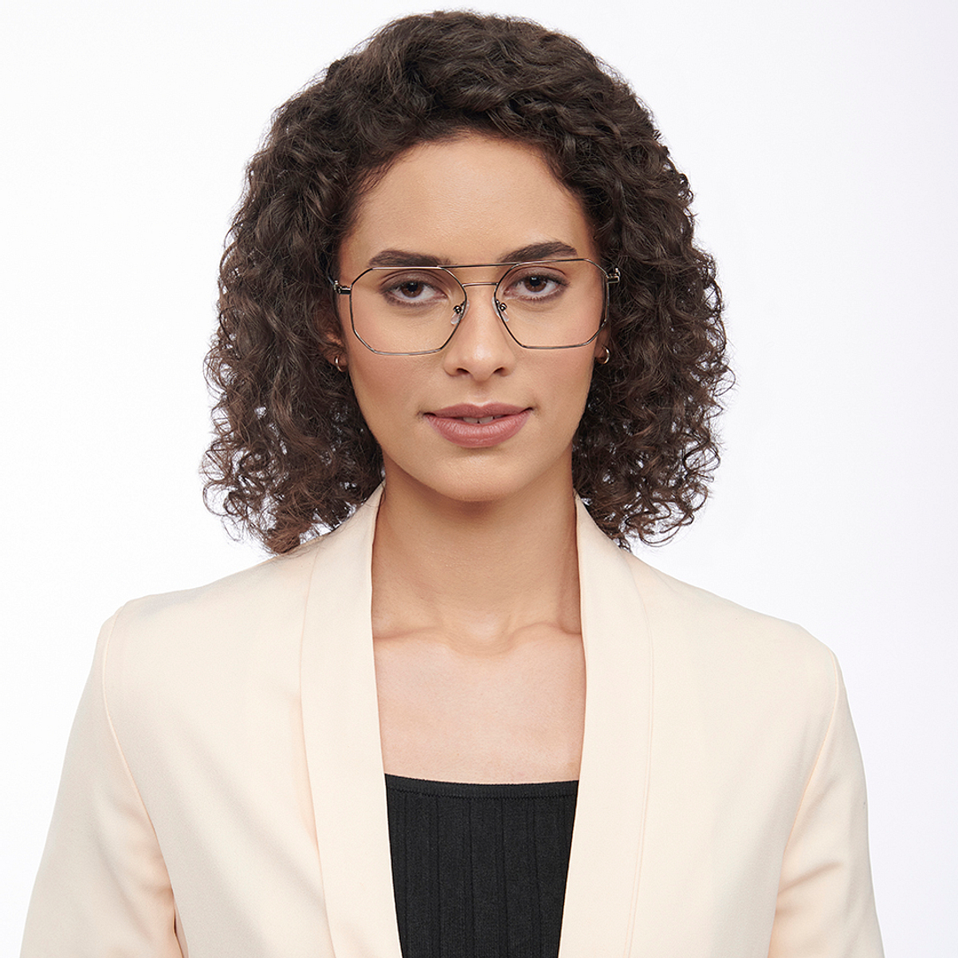 John Jacobs Gunmetal Full Rim Hexagonal left side