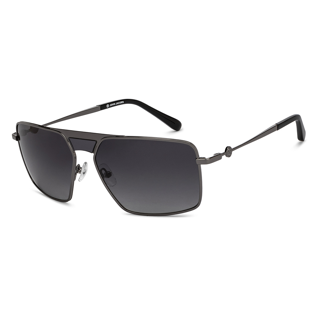 John Jacobs Dark Gunmetal Full Rim Square right side