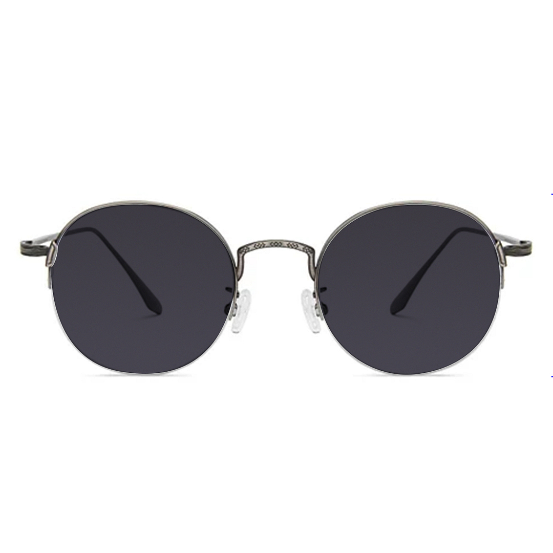 John Jacobs Online Gunmetal Half Rim Round right side