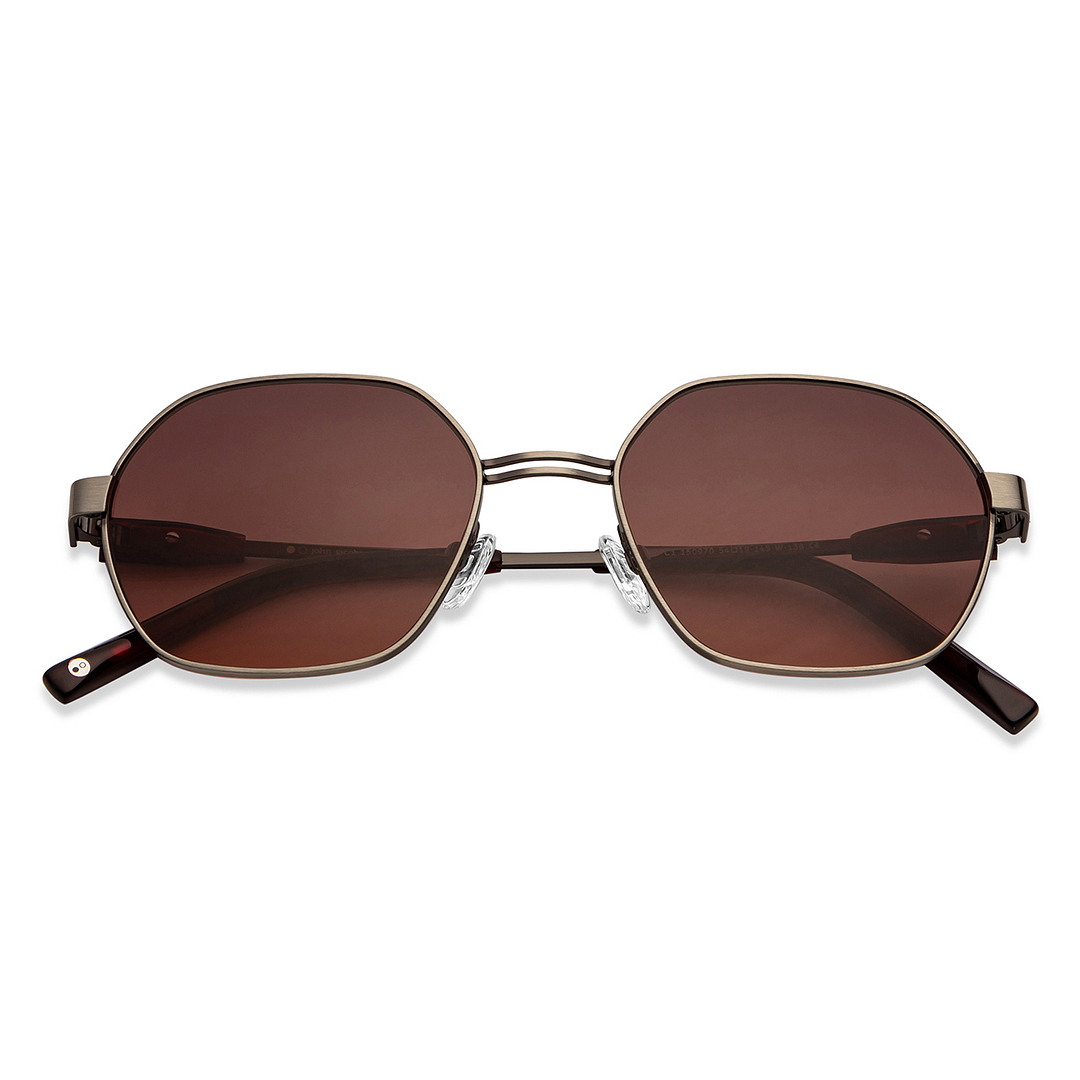 John Jacobs Online Gunmetal Full Rim Geometric left side