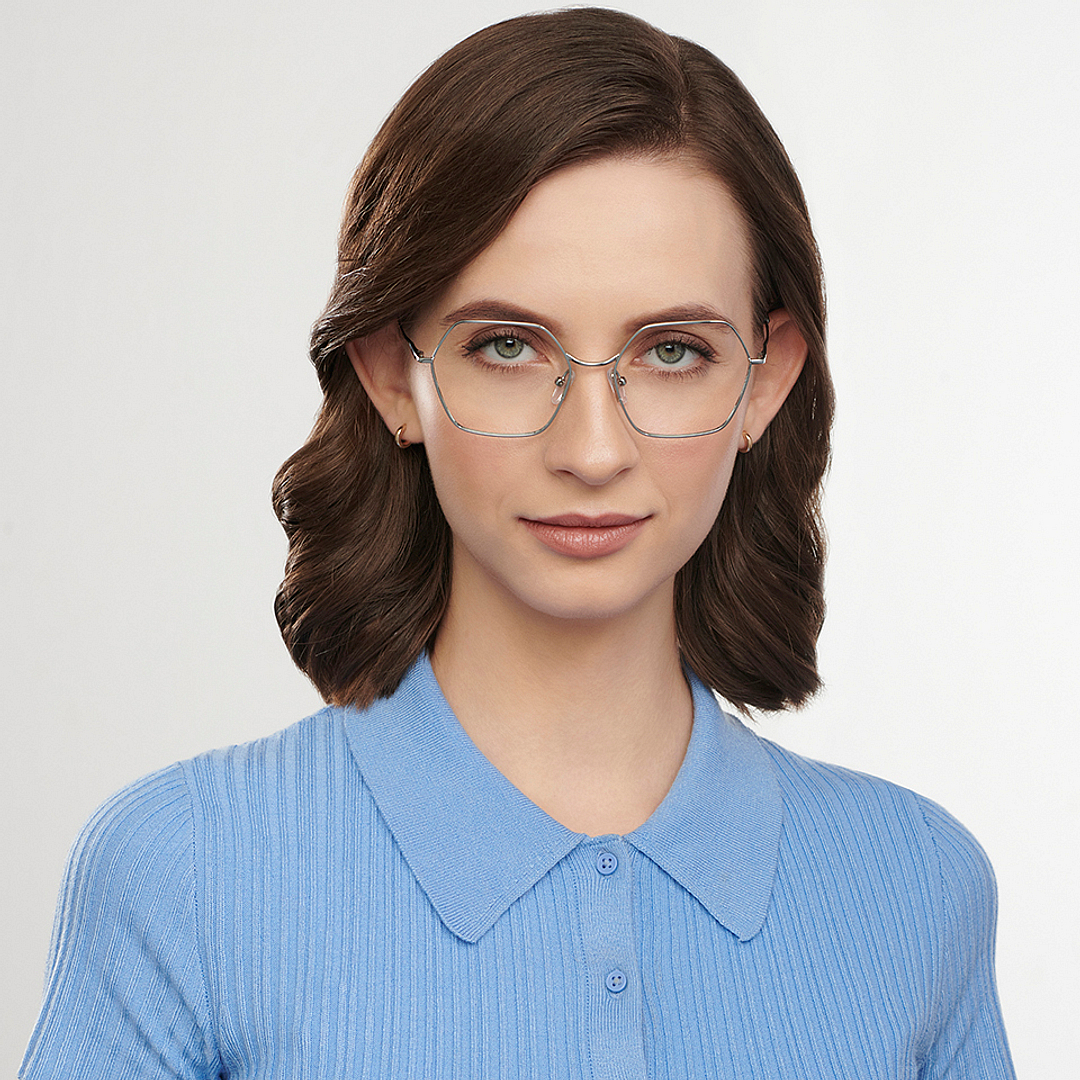 John Jacobs Online Gunmetal Full Rim Geometric right side