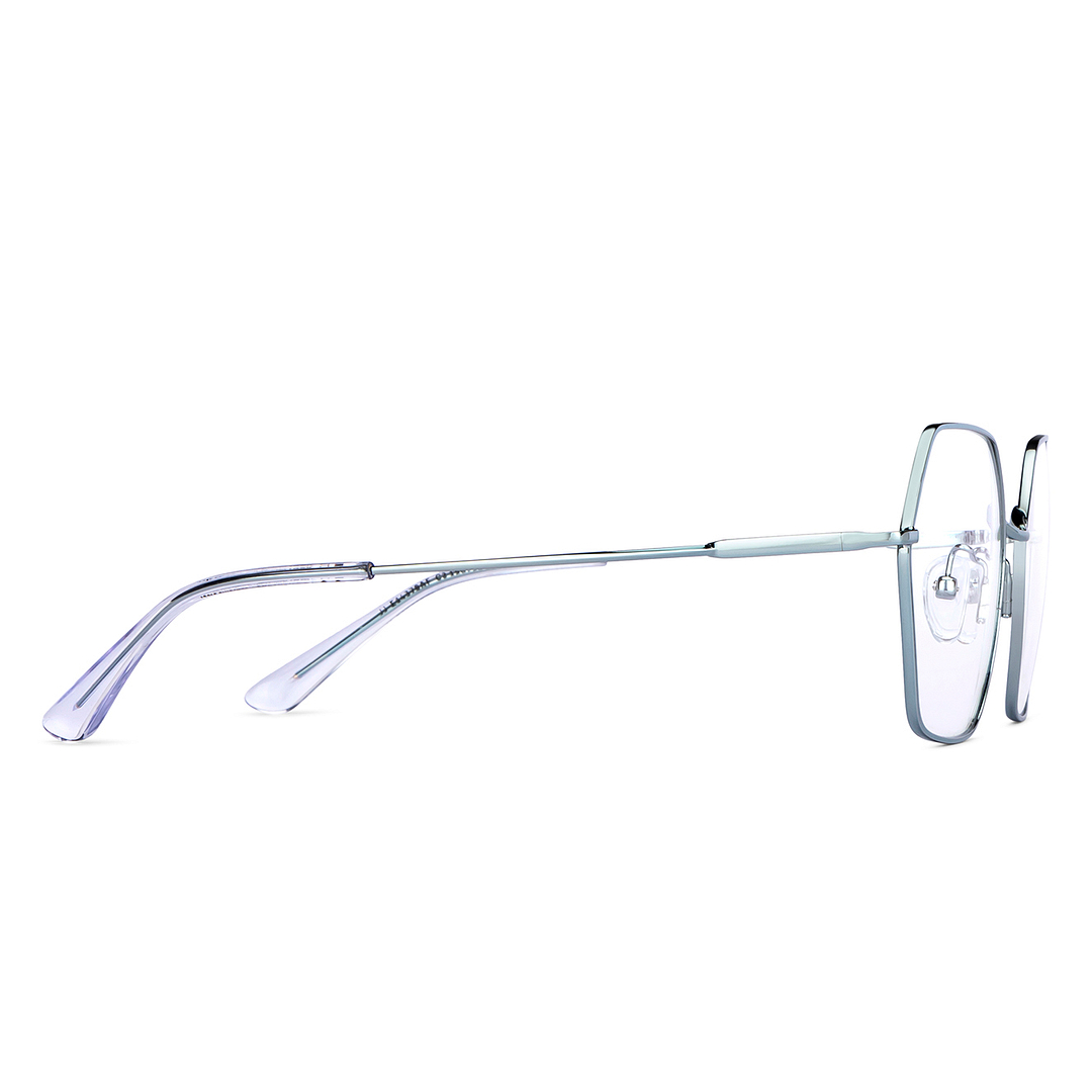 John Jacobs Online Gunmetal Full Rim Geometric left side