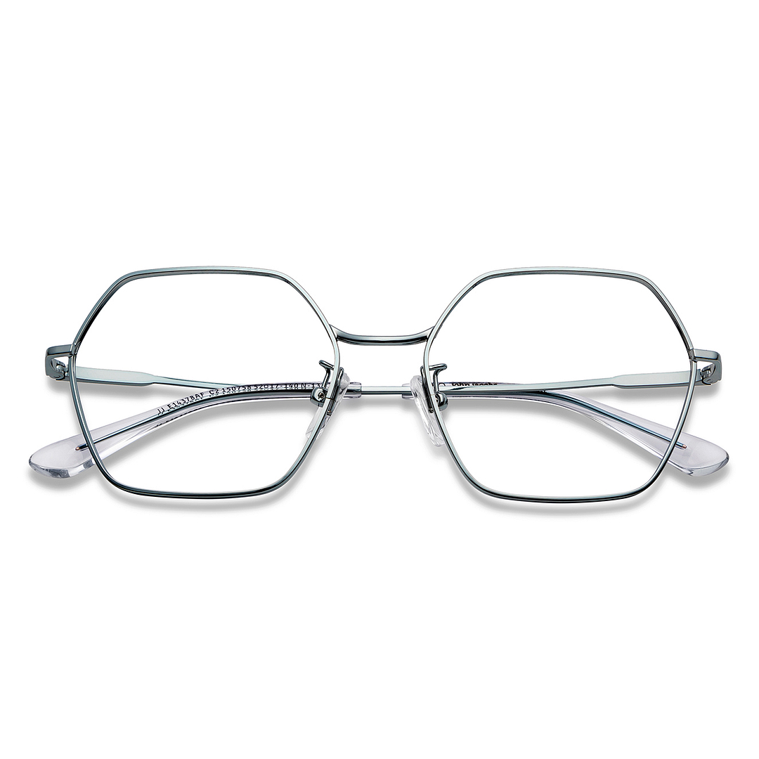 John Jacobs Online Gunmetal Full Rim Geometric left side