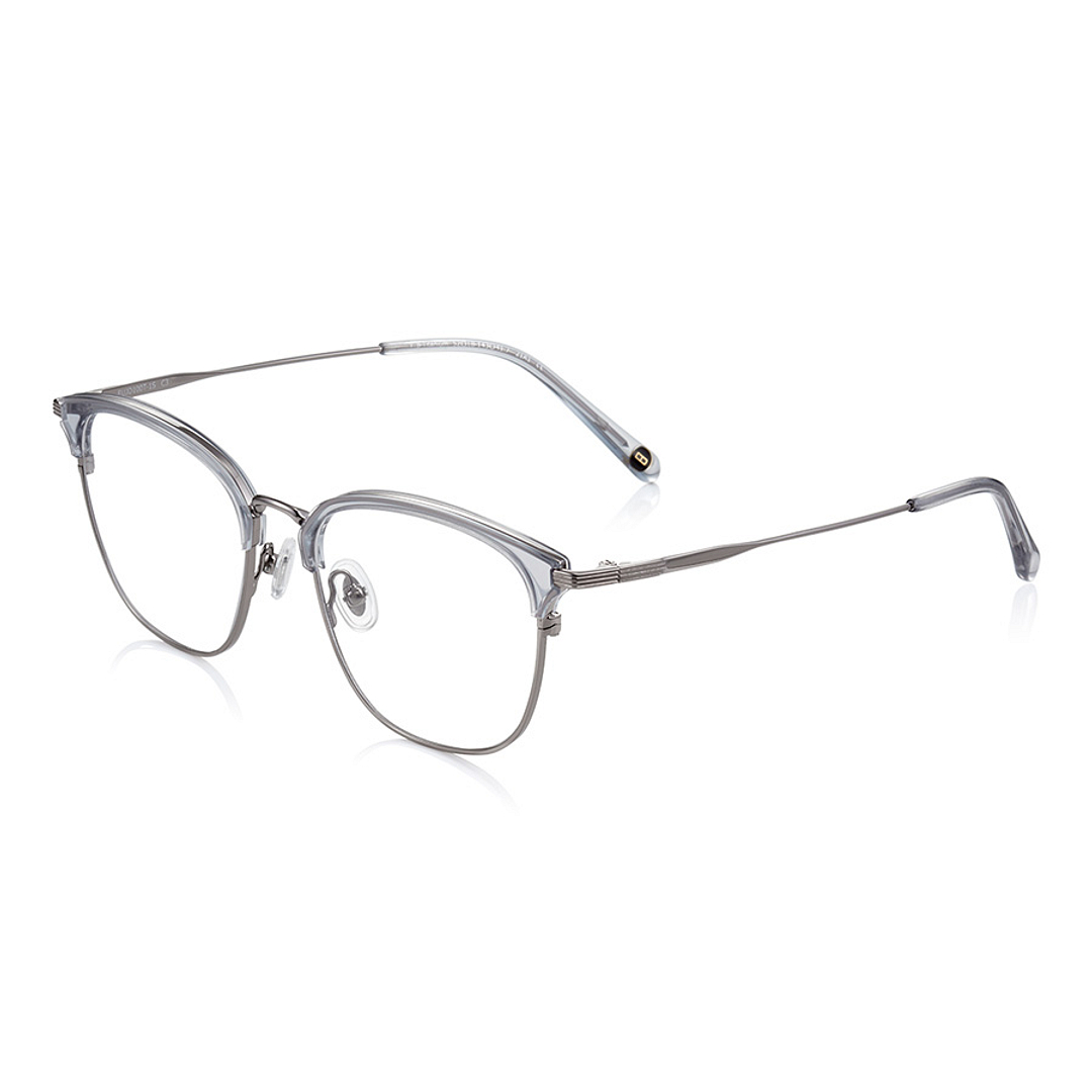 John Dillinger Light Gray Half Rim Browline left side