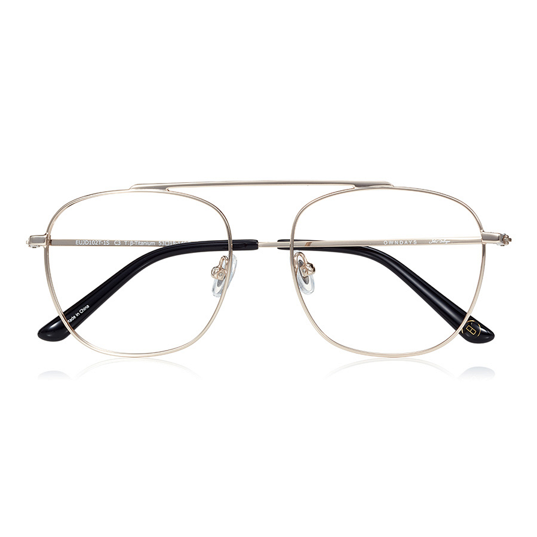 John Dillinger Gold Full Rim Rectangle right side