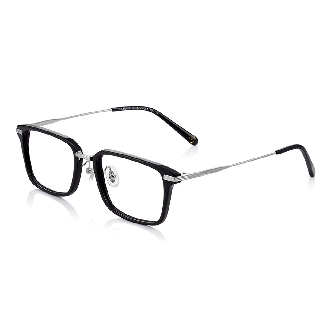 John Dillinger Black Full Rim Rectangle left side