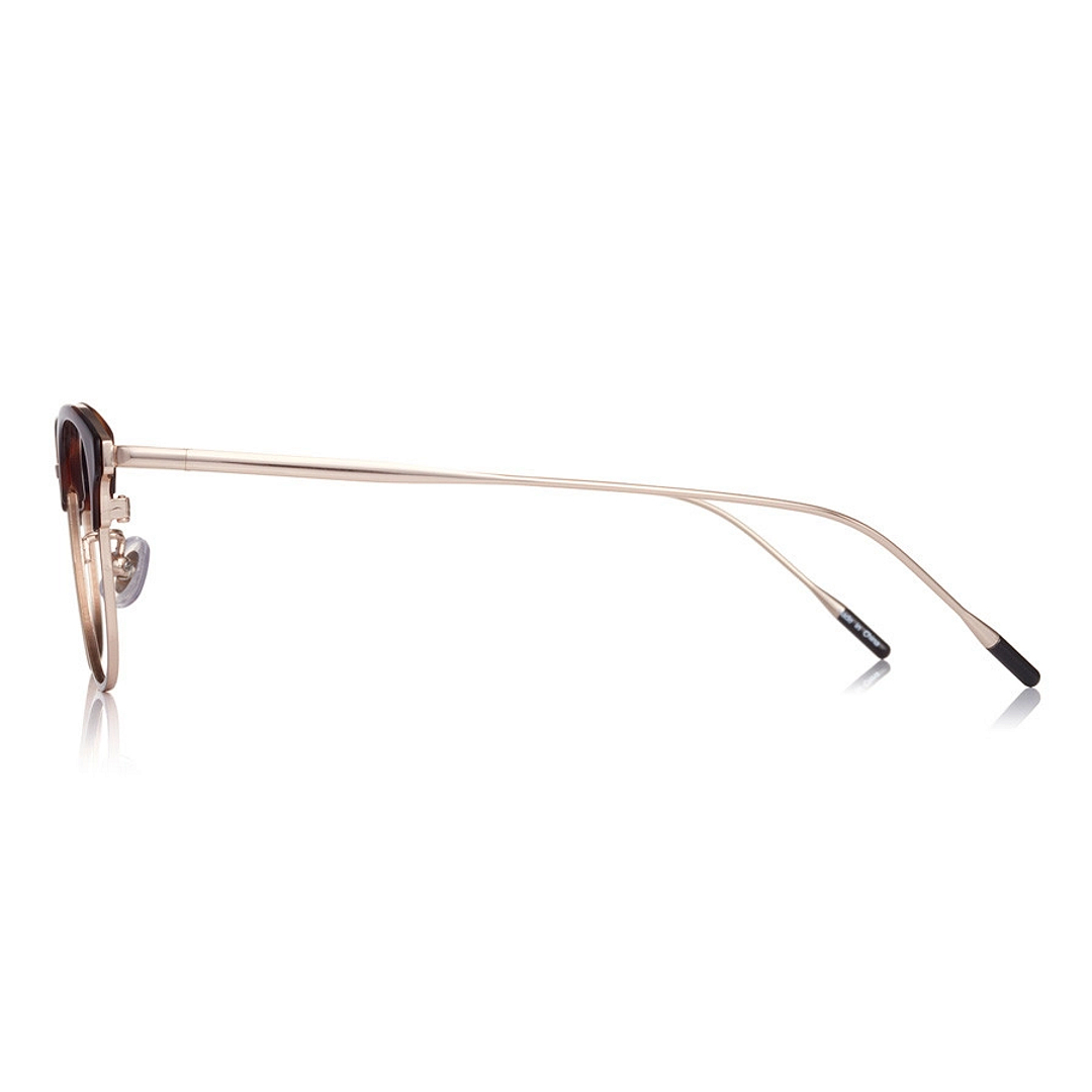 John Dillinger Brown Demi Half Rim Browline left side