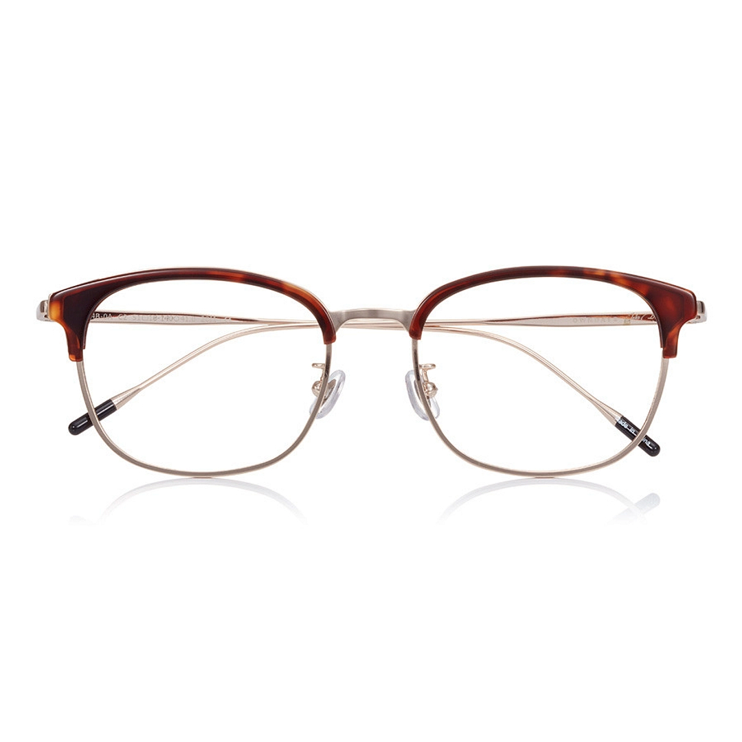 John Dillinger Brown Demi Half Rim Browline right side