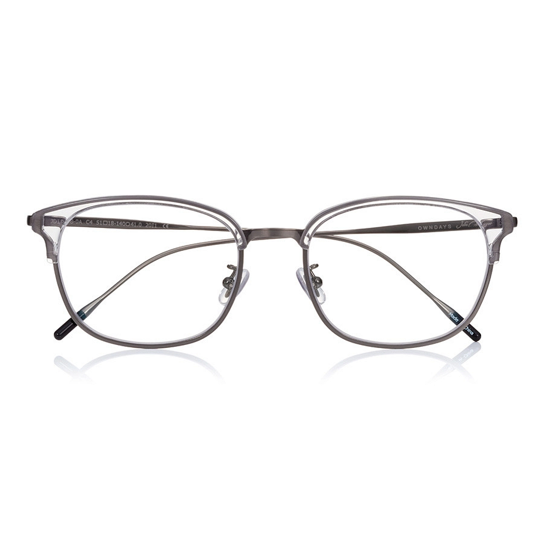 John Dillinger Clear Half Rim Browline right side