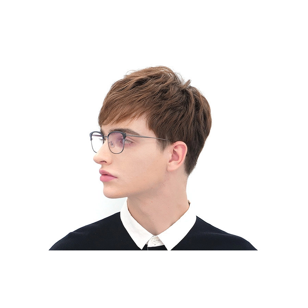 John Dillinger Clear Half Rim Browline right side