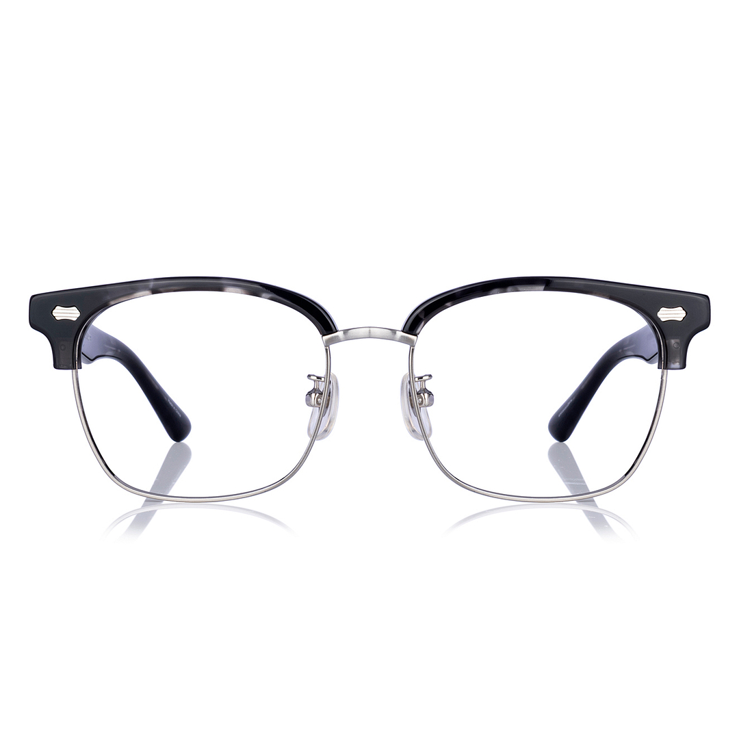 John Dillinger Black Demi Half Rim Browline right side