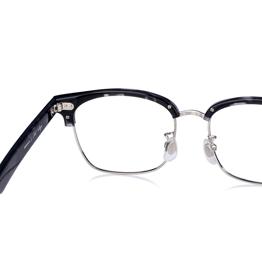 John Dillinger Black Demi Half Rim Browline right side