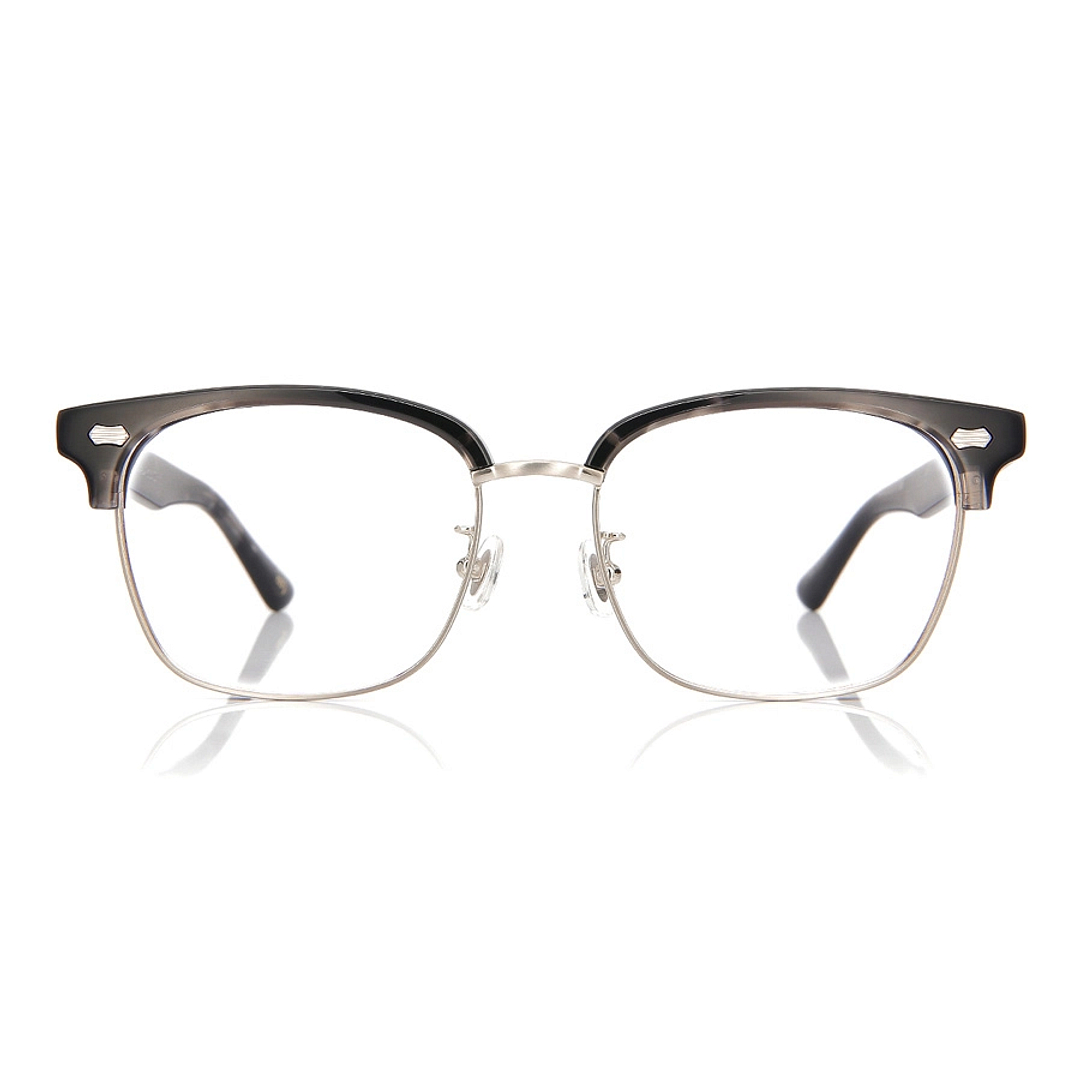 John Dillinger Black Demi Half Rim Browline right side