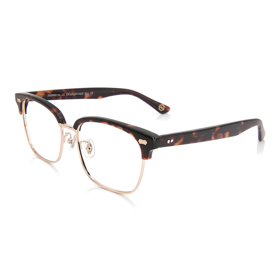 John Dillinger Brown Demi Half Rim Browline left side