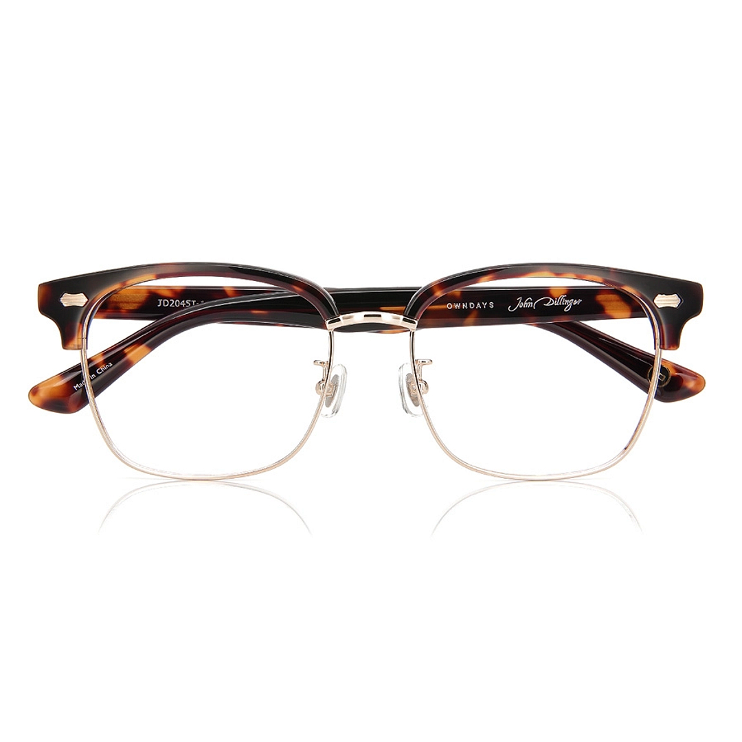 John Dillinger Brown Demi Half Rim Browline right side