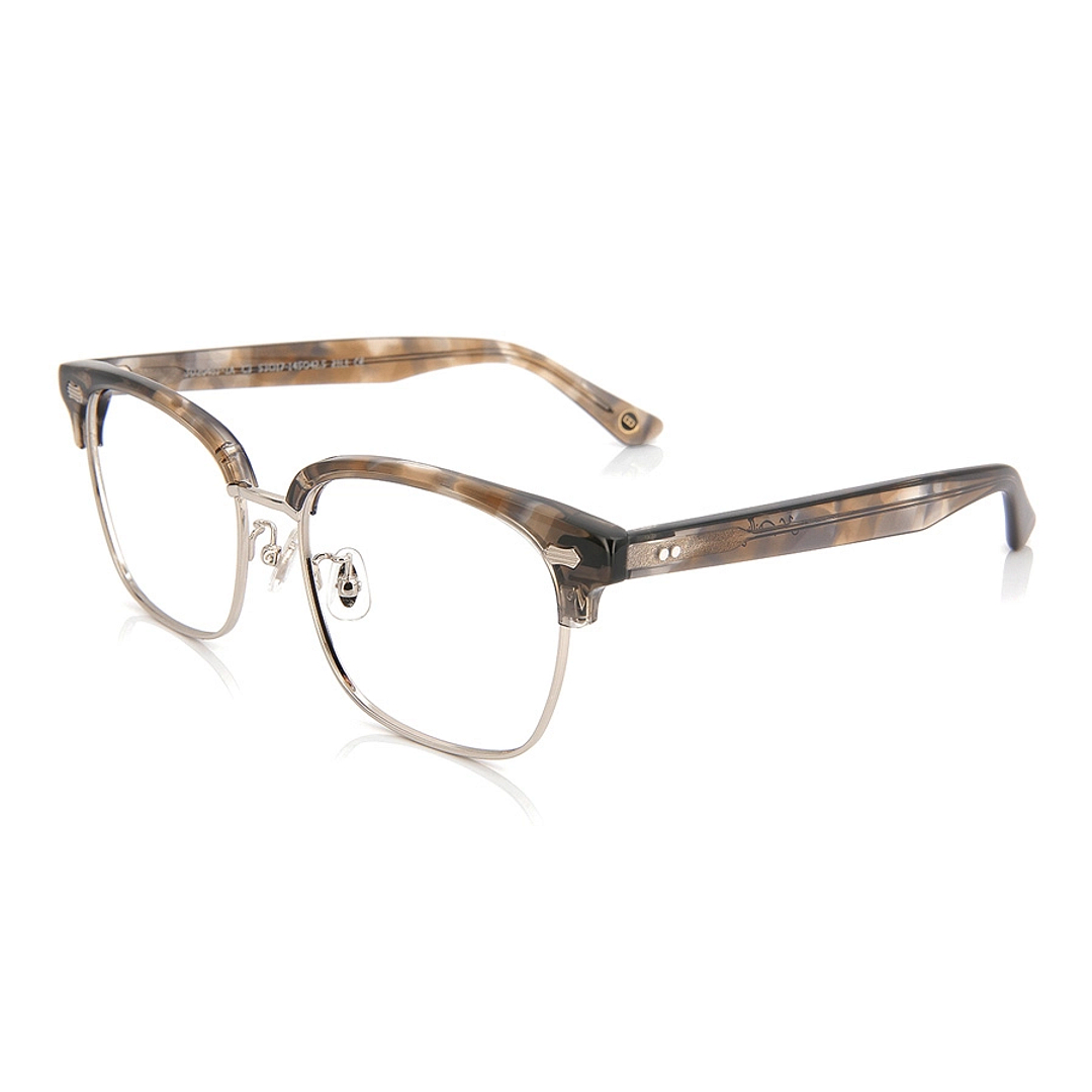 John Dillinger Light Brown Demi Half Rim Browline left side