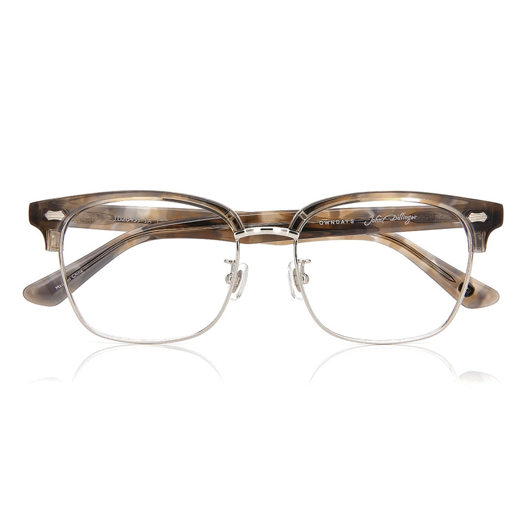 John Dillinger Light Brown Demi Half Rim Browline right side