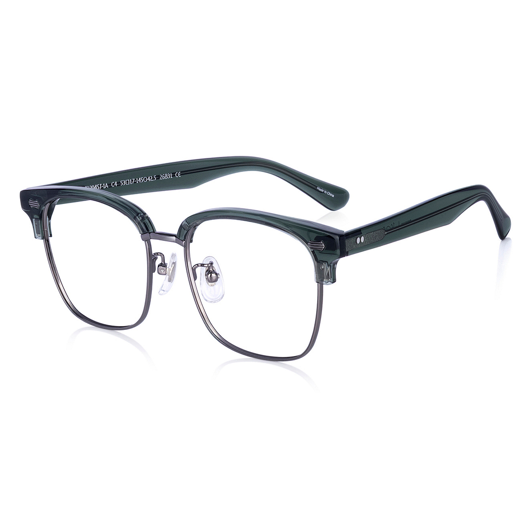 John Dillinger Green Half Rim Browline left side
