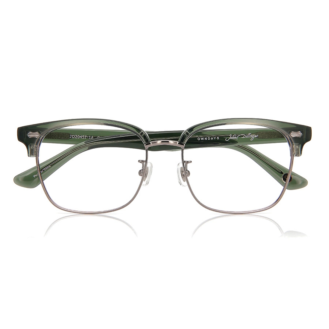 John Dillinger Green Half Rim Browline right side