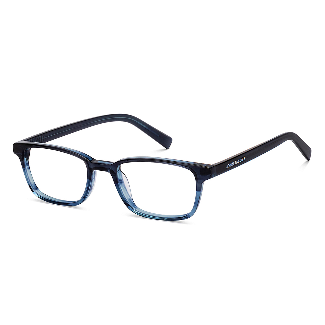 John Jacobs Blue Transparent Full Rim Rectangle right side