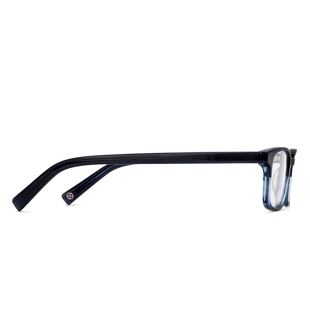 John Jacobs Blue Transparent Full Rim Rectangle left side
