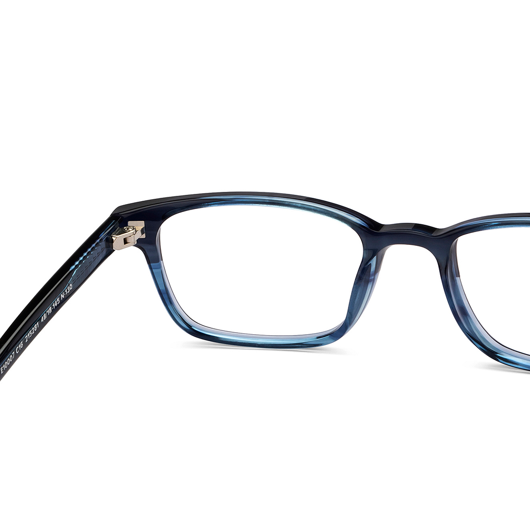 John Jacobs Blue Transparent Full Rim Rectangle right side