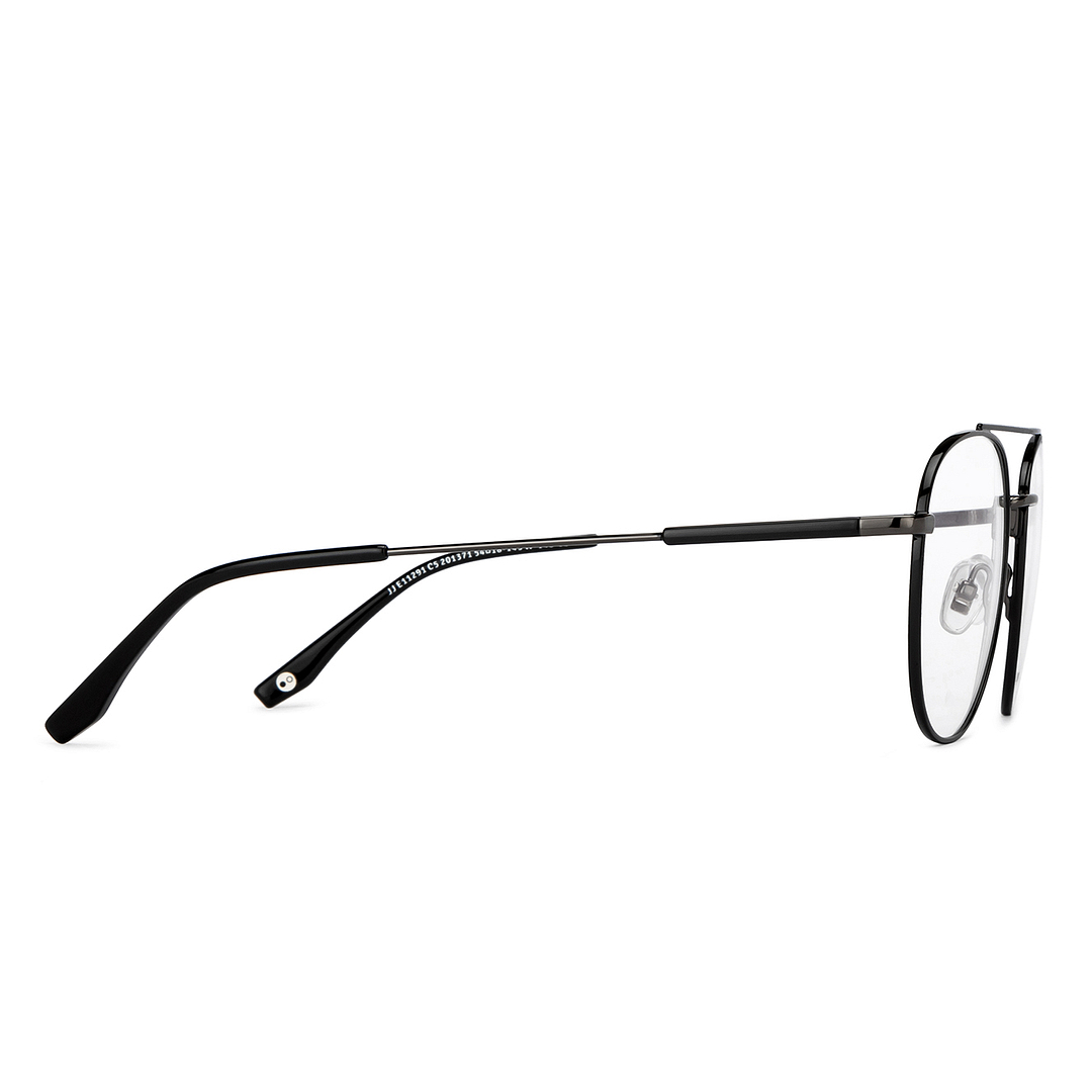 John Jacobs Black Full Rim Aviator left side