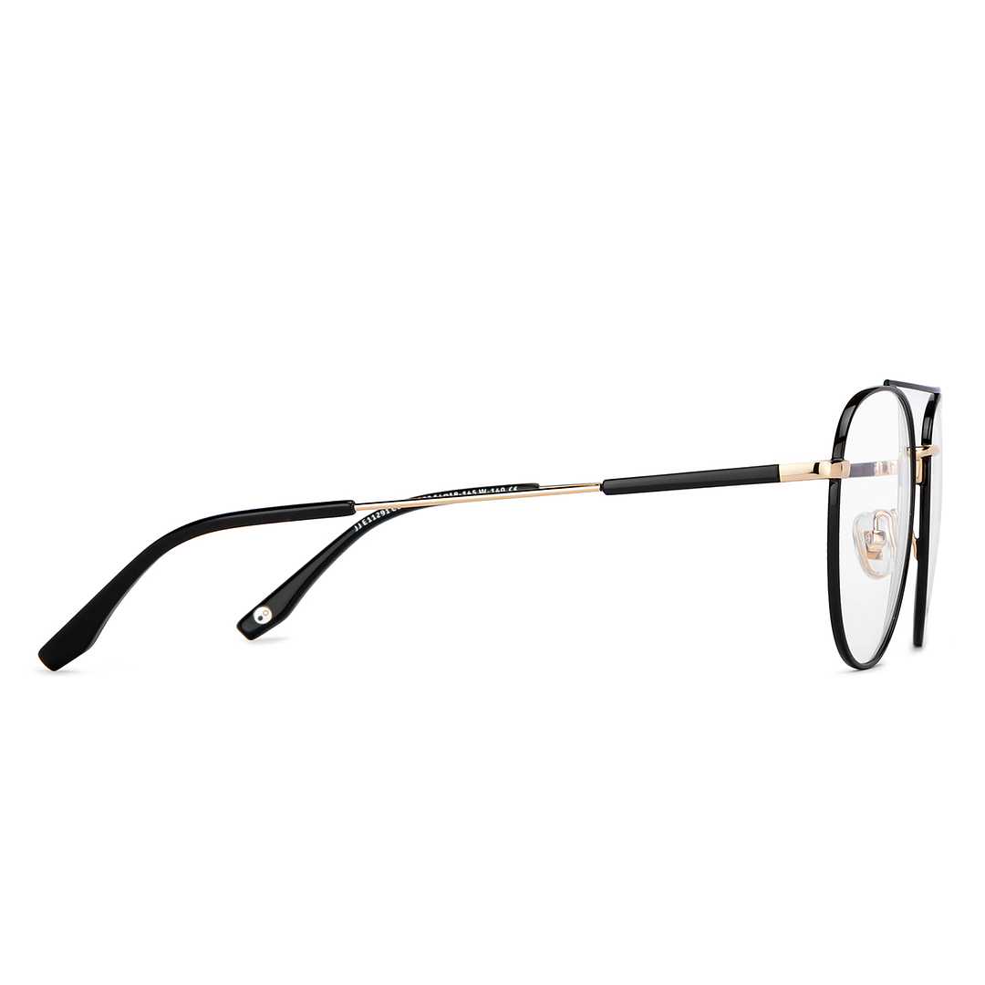 John Jacobs Black Full Rim Aviator left side