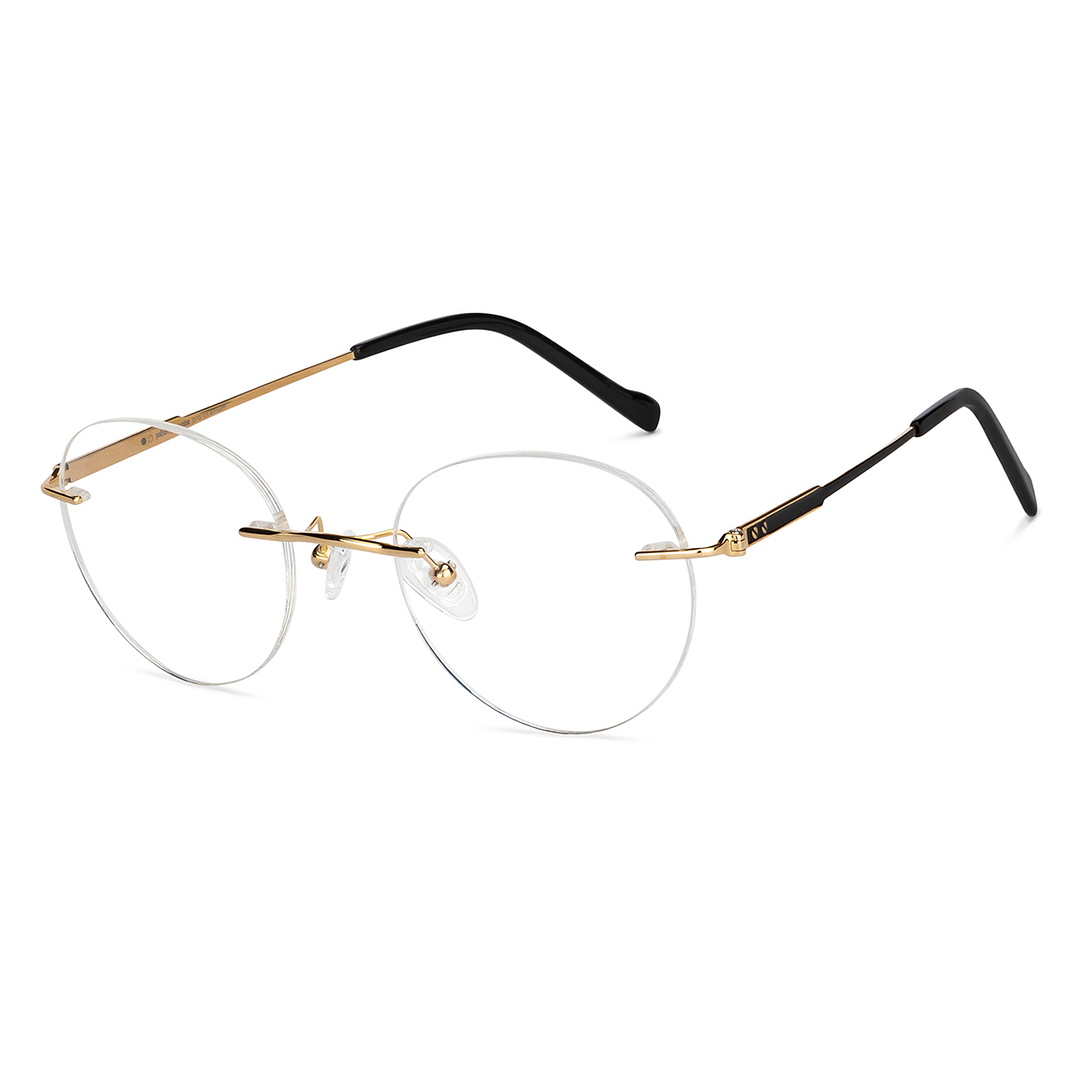 John Jacobs Gold Rimless Round left side
