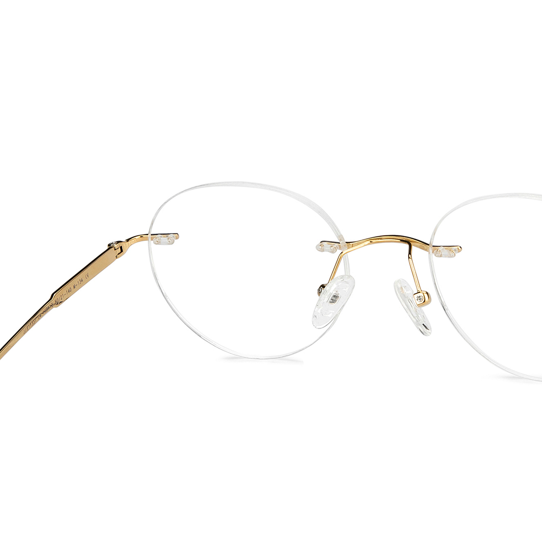 John Jacobs Gold Rimless Round left side