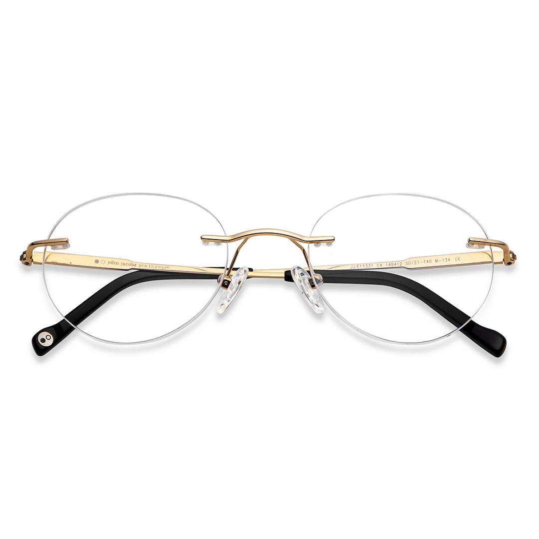 John Jacobs Gold Rimless Round right side