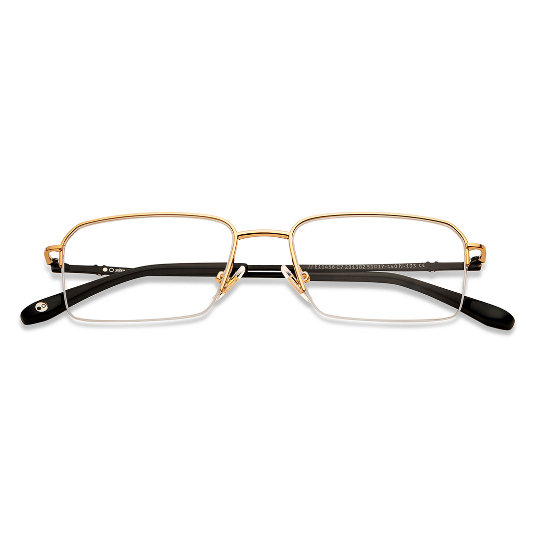 John Jacobs Gold Half Rim Rectangle left side