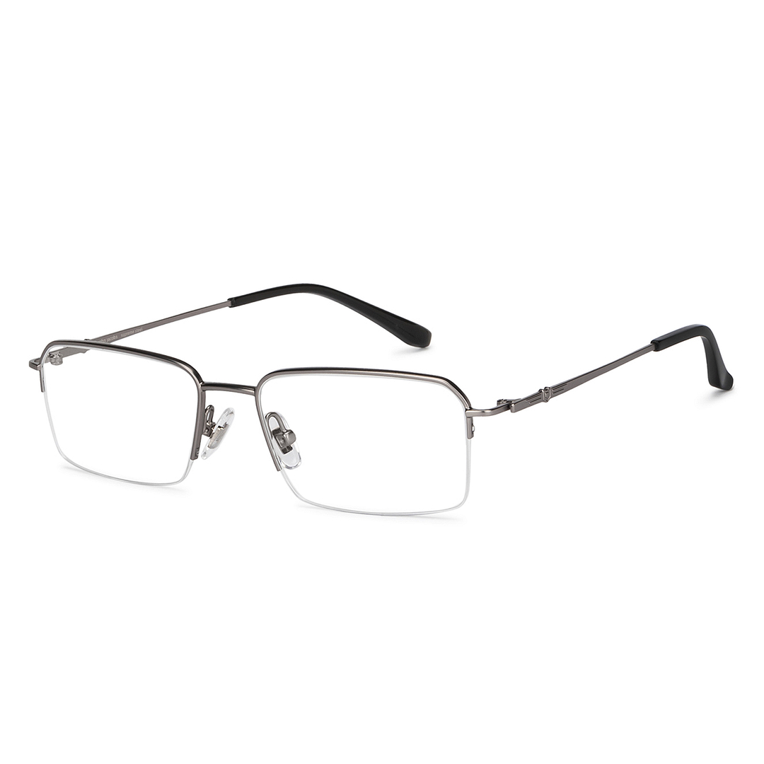 John Jacobs Online Gunmetal Half Rim Rectangle right side