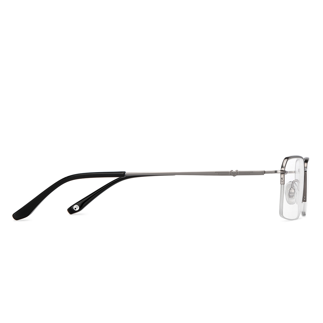 John Jacobs Online Gunmetal Half Rim Rectangle left side