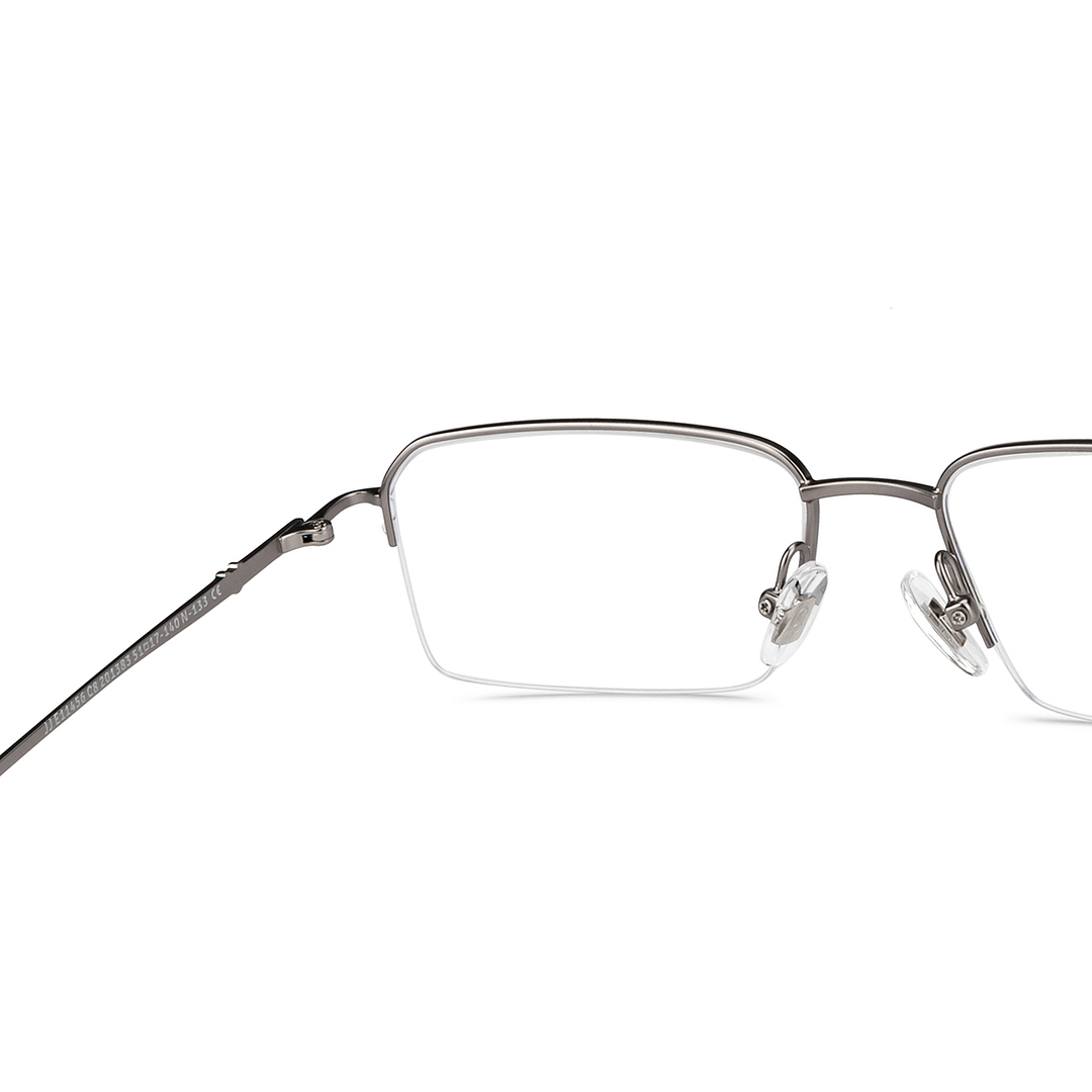 John Jacobs Online Gunmetal Half Rim Rectangle right side